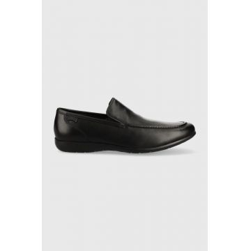 Camper mocasini de piele Mauro barbati, culoarea negru, 18282.009