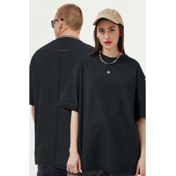 Converse tricou din bumbac culoarea negru, cu imprimeu