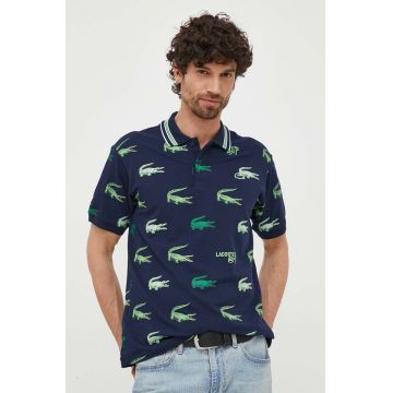 Lacoste tricou polo barbati, culoarea albastru marin, modelator