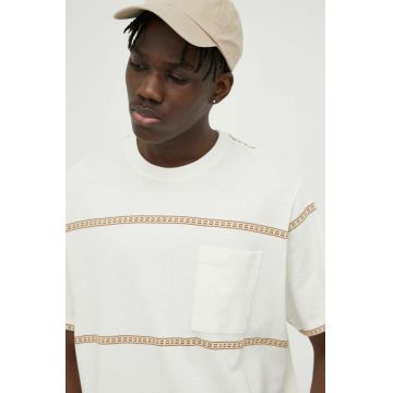 Levi's tricou din bumbac culoarea bej, cu imprimeu