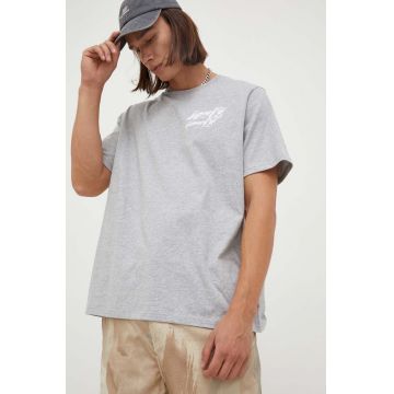 Levi's tricou din bumbac culoarea gri, cu imprimeu