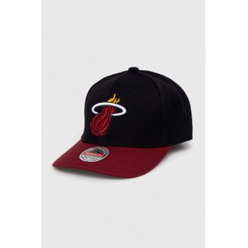 Mitchell&Ness șapcă din amestec de lână Miami Heat culoarea negru, cu imprimeu