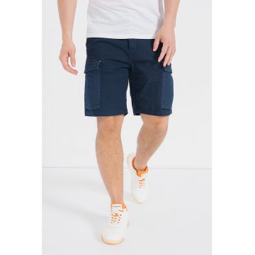 Pantaloni cargo scurti din amestec de bumbac