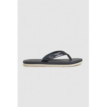 Papuci flip-flop de piele ecologica cu logo