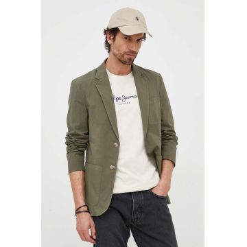Pepe Jeans sacou din bumbac Bernstein culoarea verde