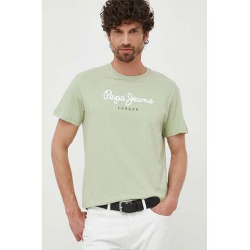 Pepe Jeans tricou din bumbac Eggo culoarea verde, cu imprimeu