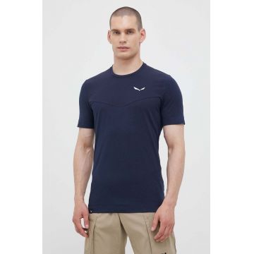 Salewa tricou sport Lavaredo Hemp culoarea albastru marin, neted