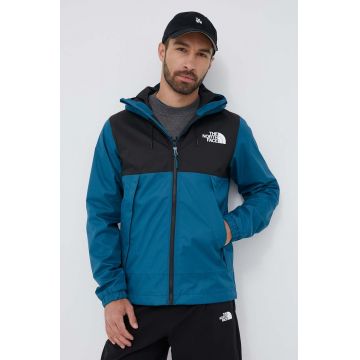 The North Face geaca MOUNTAIN Q JACKET barbati, culoarea turcoaz, de tranzitie