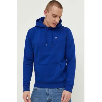 Tommy Jeans bluză bărbați, culoarea bleumarin, cu glugă, uni DM0DM09593