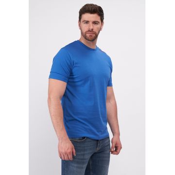 Tricou de bumbac cu decolteu la baza gatului