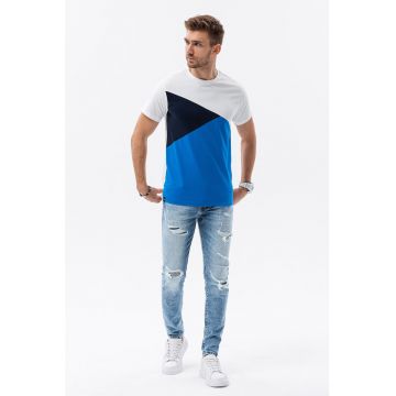 Tricou de bumbac cu model colorblock