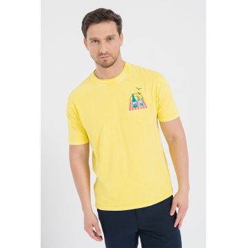 Tricou de bumbac organic cu detalii brodate