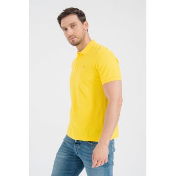 Tricou polo din bumbac organic cu logo brodat