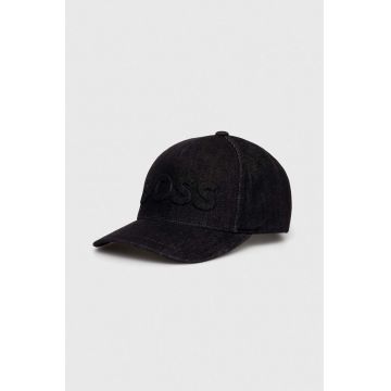Boss Orange șapcă de baseball din bumbac BOSS ORANGE culoarea negru, cu imprimeu