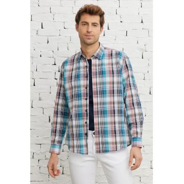 Camasa relaxed fit cu model in carouri