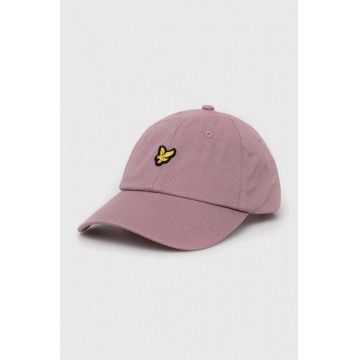 Lyle & Scott șapcă de baseball din bumbac culoarea roz, cu imprimeu