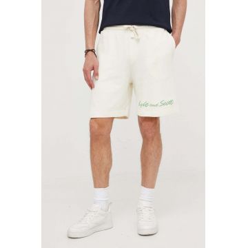 Lyle & Scott pantaloni scurti din bumbac culoarea bej