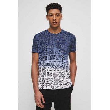 Medicine tricou din bumbac barbati, culoarea albastru marin, modelator