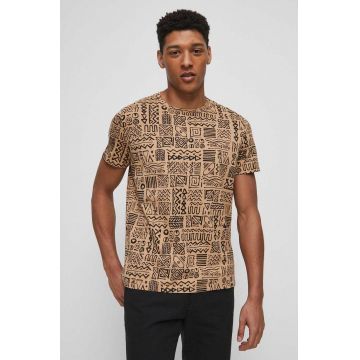 Medicine tricou din bumbac barbati, culoarea bej, modelator