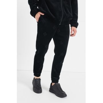 Pantaloni sport catifelati cu logo Daboon