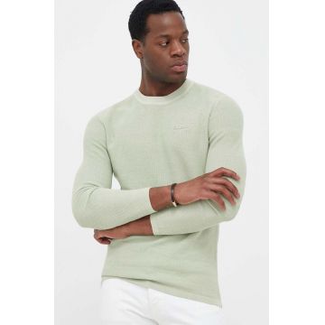 Pepe Jeans pulover de bumbac Silvertown culoarea verde, light