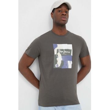 Pepe Jeans tricou din bumbac Oldwive culoarea verde, cu imprimeu
