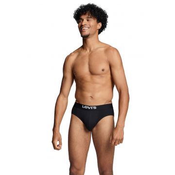 Set de chiloti cu banda logo in talie - 2 perechi - Negru