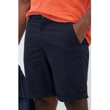 Sisley pantaloni scurti barbati, culoarea albastru marin