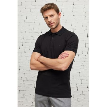 Tricou polo slim fit de bumbac organic