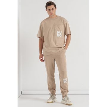 Tricou supradimensionat cu buzunar pe piept Dampato