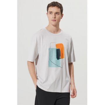 Tricou supradimensionat cu imprimeu abstract