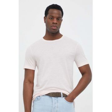 United Colors of Benetton tricou din bumbac culoarea roz, neted