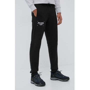 Helly Hansen pantaloni de trening barbati, culoarea negru, cu imprimeu