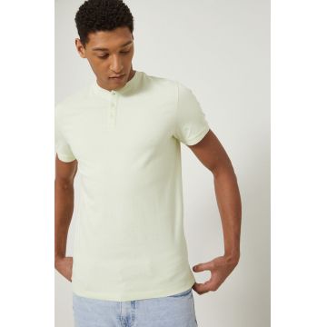 Medicine tricou polo barbati, culoarea verde, neted