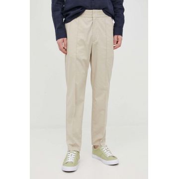 Tiger Of Sweden pantaloni barbati, culoarea bej, mulata