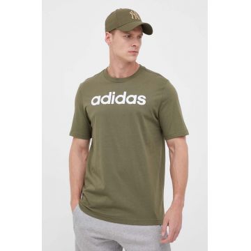 adidas tricou din bumbac culoarea verde, cu imprimeu