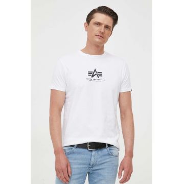 Alpha Industries tricou din bumbac culoarea alb, cu imprimeu 118533.09-White