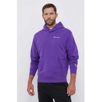 Champion bluza barbati, culoarea violet, cu glugă, neted