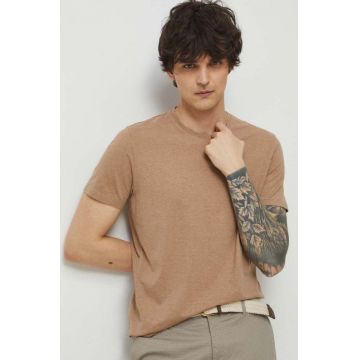 Medicine tricou barbati, culoarea bej, melanj