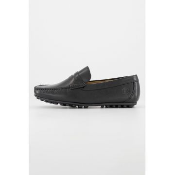 Pantofi loafer de piele cu varf patrat