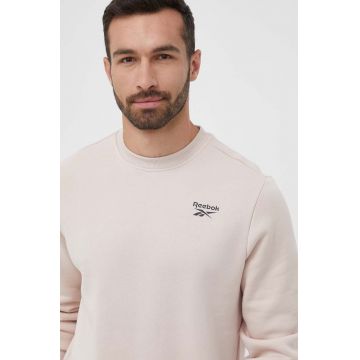 Reebok bluza barbati, culoarea bej, cu imprimeu