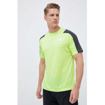 The North Face tricou sport Mountain Athletics culoarea galben, modelator