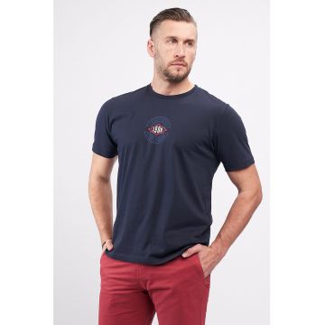 Tricou de bumbac cu logo pe piept