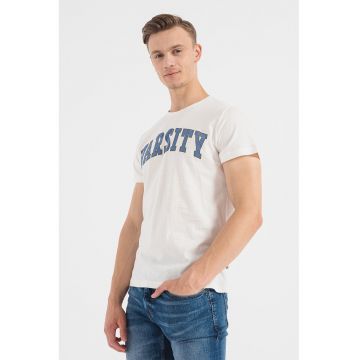 Tricou din bumbac cu imprimeu text