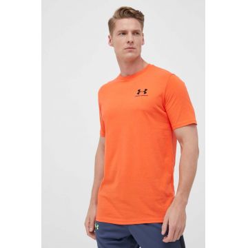 Under Armour tricou barbati, culoarea portocaliu, neted 1326799-439