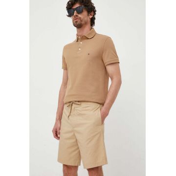 United Colors of Benetton pantaloni scurti din bumbac culoarea bej