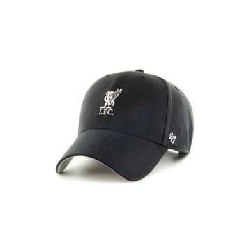 47brand șapcă de baseball din bumbac EPL Liverpool FC culoarea negru, cu imprimeu