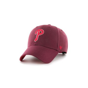 47brand șapcă de baseball din bumbac MLB Philadelphia Phillies culoarea bordo, cu imprimeu