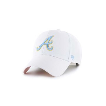 47brand șapcă din amestec de lana MLB Atlanta Braves culoarea alb, cu imprimeu
