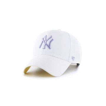 47brand șapcă din amestec de lână MLB New York Yankees culoarea alb, cu imprimeu